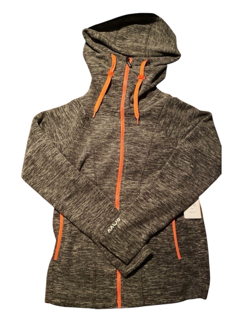 Roxy Heather Gray Women’s Performance Hoodie with Orange Accents